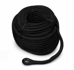 Ankerleine mit Bleieinlage und Kausche, schwarz