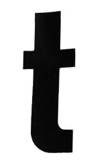 Buchstabe t schwarz dehnbar