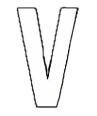 Buchstabe V weiß Standart
