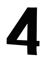 Zahl 4 schwarz Standart