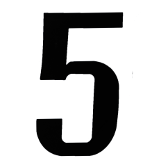 Zahl 5 schwarz dehnbar                  