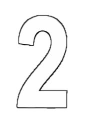 Zahl 2 weiß Standart