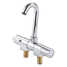 Wasserhahn Messing verchromt 18cm kalt-warm