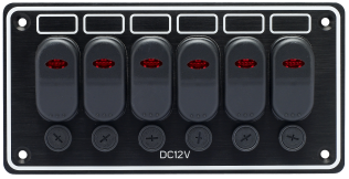 Paneel 6 Schalter Alu                   