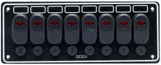 Paneel 8 Schalter Alu waagr.            